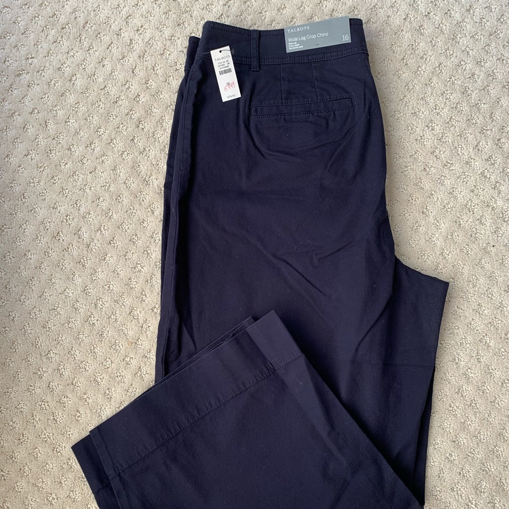 NWT Talbots Wide Leg Crop Chino - size 16